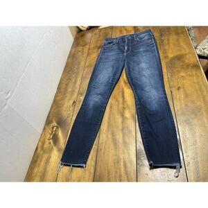 MOTHER HW High Waisted LOOKER Ankle Fray Jeans-Night Owl Size 26